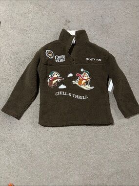 Disney Women's Winter  Sherpa 1/2 Zip Pullover  Chip 'n Dale